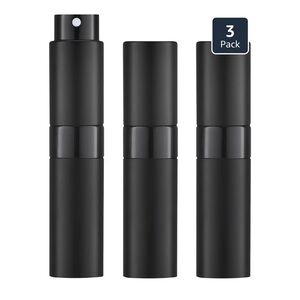 Black Travel Atomizer Spray Bottle 3-Pack